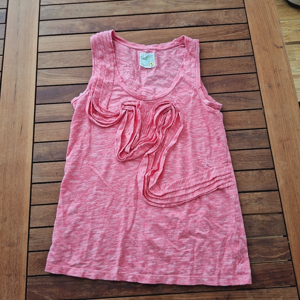Anthropologie Womens Little Yellow Button Tank